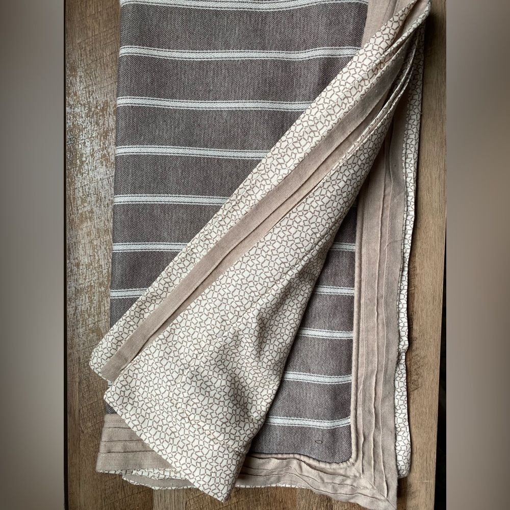 Victor Alfaro Casa Beige Geometric Fabric Pattern Bed Pillow Sham Cover